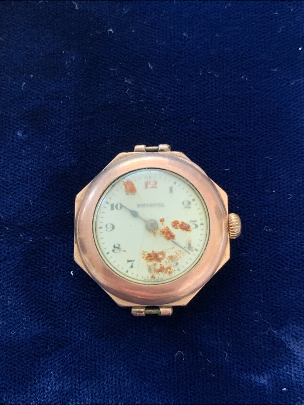 Antique 14k Rose Gold Plated Bristol Fahys Women’s Watch Face